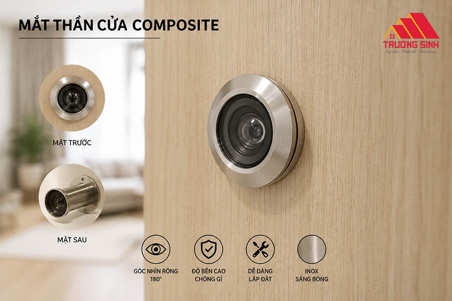 Mắt thần cửa nhựa Composite